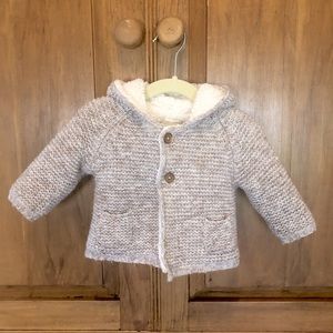 Zara Baby Knitted Sherpa Lined Jacket 3-6 month